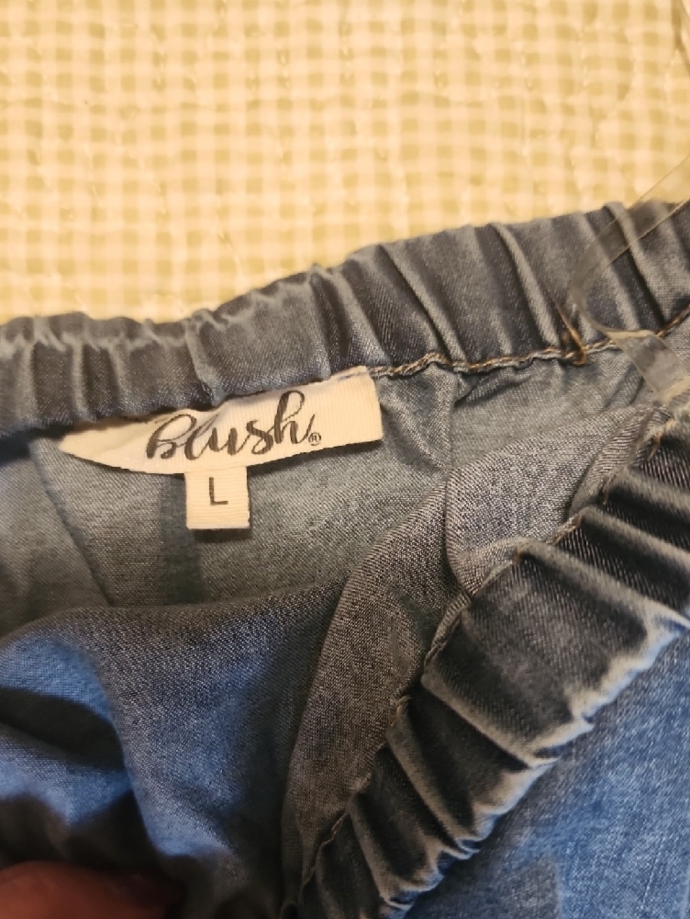 Blush Light Denim Blue Strapless Jumpsuit - Picture 2 of 5